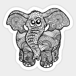 Elephant Zentangle Sticker